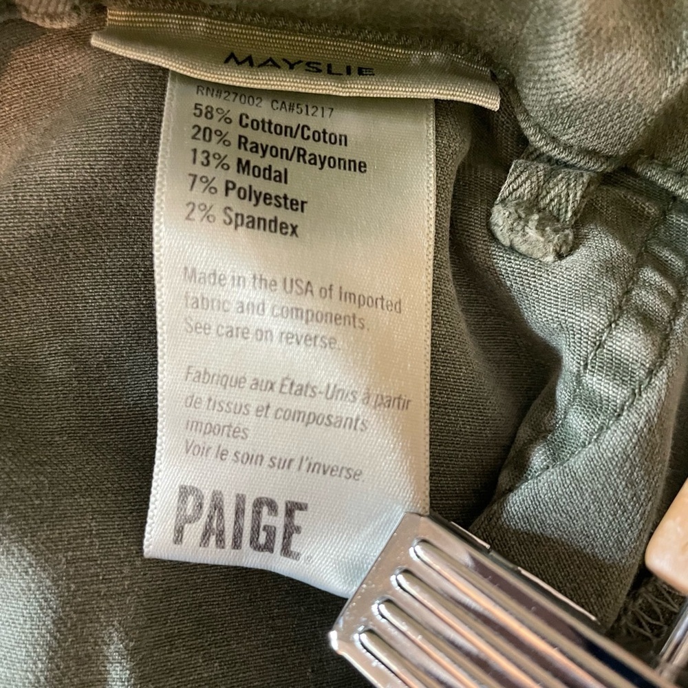 PAIGE Olive Green Mayslie Utility Jogger Jeans - Picture 12 of 12